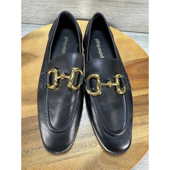 Jeffrey Campbell Leather Loafer Velviteen Matte Black TEXTBOOK Size 5.5 - Picture 4 of 7